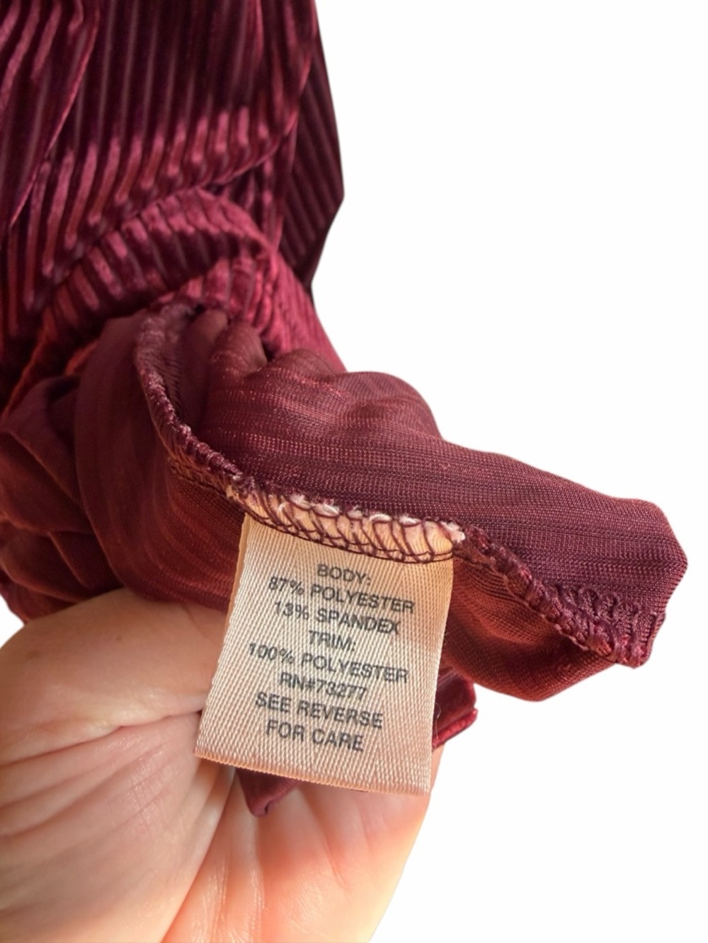 Wine Ribbed Slip Dress - Picture 4 of 7